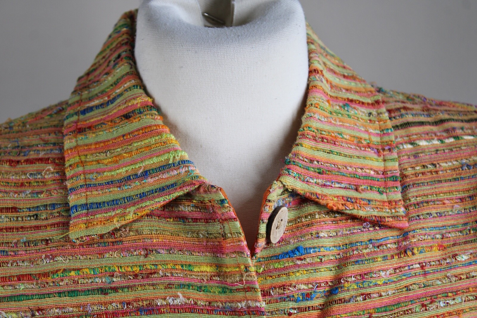 Coldwater Creek M Yellow Multi Woven Silk Cotton … - image 2