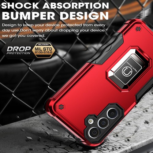 For Samsung Galaxy S24 FE - ShockProof Cover Case w/Ring Kick Stand - Picture 21 of 26