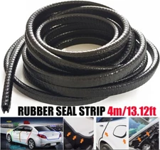 4m Car Door Edge Trim Guards U Shape Rubber Seal Protector Anti-Collision Black
