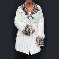 Brand New Ladies Versace Jeans Couture Vintage Cappotto Pelle Fur Coat