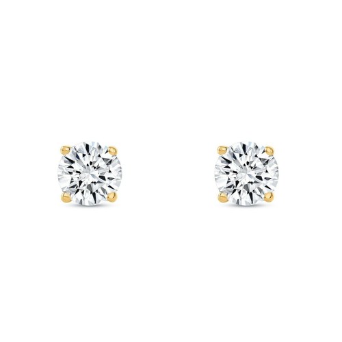 1,5 kt F VS runde Lab Created gewachsene Diamanten Ohrringe 14 K Gelbgold Schraubverschluss - Bild 3 von 4