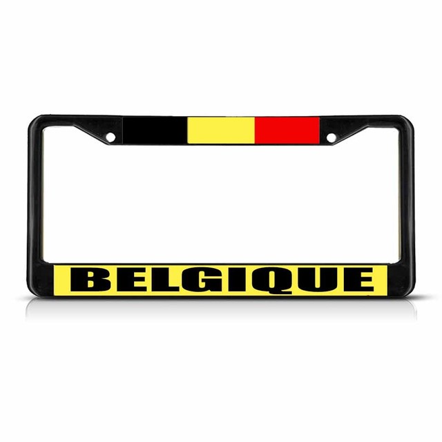 BELGIQUE BELGIUM FLAG Metal License Plate Frame Tag Border Two Holes eBay