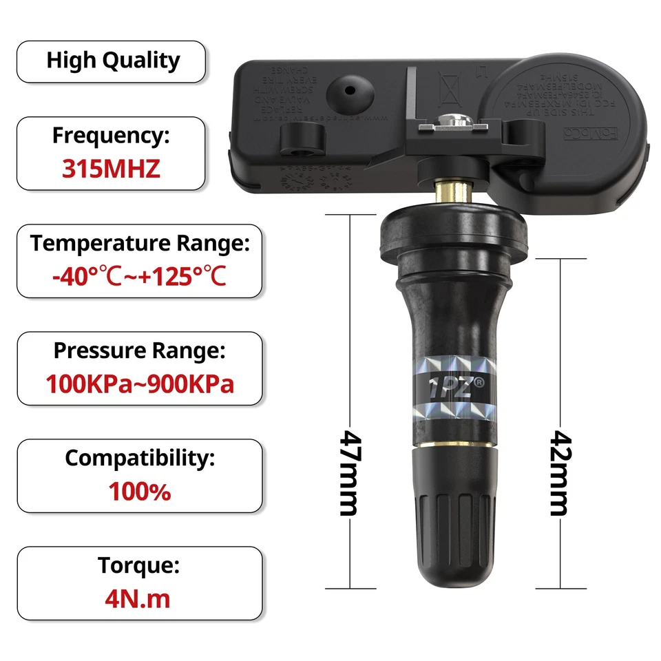 4x 315MHz TPMS Tire Pressure Sensor CM5T1A180AA For Ford C-Max E150/E250/E350 - Imagem 3 de 4