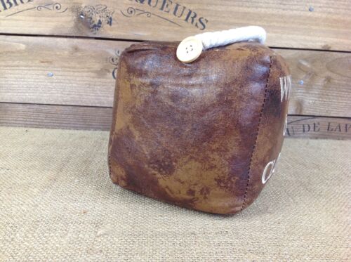 Fermaporta decorativo stile rustico ecopelle "Wine O Clock" con maniglia - Foto 2 di 8