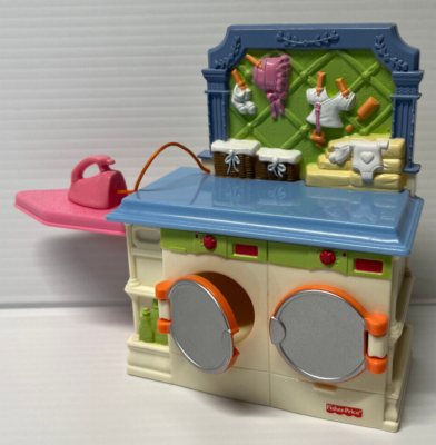 Fisher Price Loving Family Dollhouse Laundry Room Washer Dryer Ironing  Board VTG