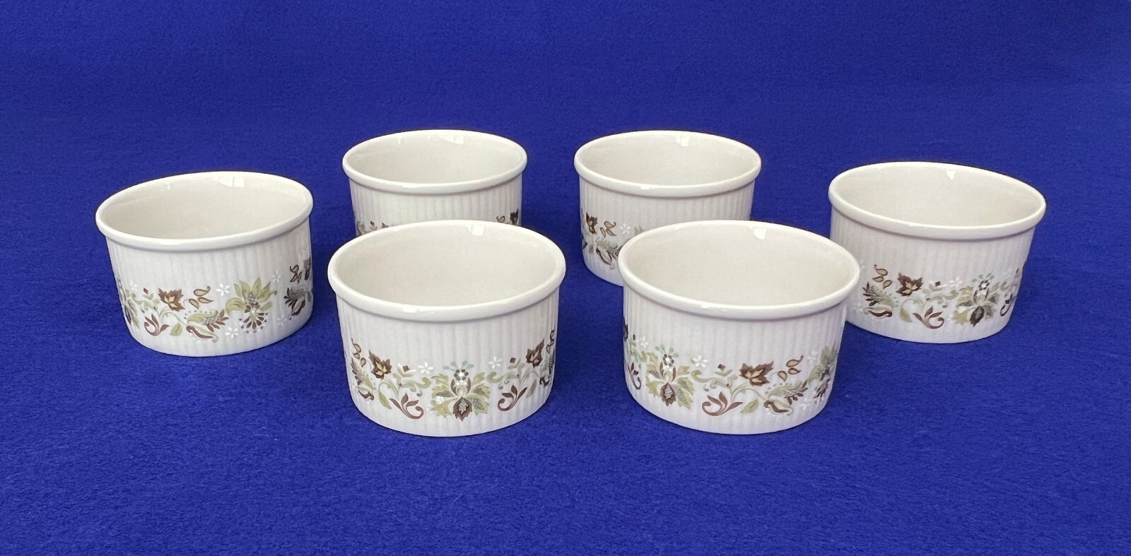 Six Royal Doulton Fine Oven China Ramekins - For Flan, Creme Brûlée and ...