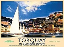 Torquay in Glorious Devon (old rail ad) steel sign 400mm x 300mm CLEARANCE PRICE