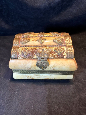 Camel Bone and Brass Trinket Jewelry Box Made in India