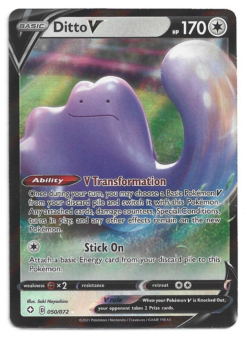 Ditto V 50/72 Pokemon Shining Fates Ultra Rare Full Art Holo Card 