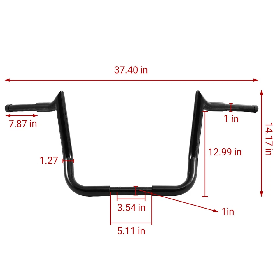 Ultra Limited Street Glide Handlebar for 1986-2023 Harley 1.25" Fat 12 inch Rise - Image 2 of 4