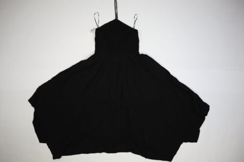 Old Navy Fit And Flare Crinkled Halter Smocked Midi Dress Black Womens M - Picture 3 of 9