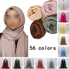 Women's Scarf Crinkle Hijab Scarves Muslim Turban Headwrap Shawl Hijab 56 Colors