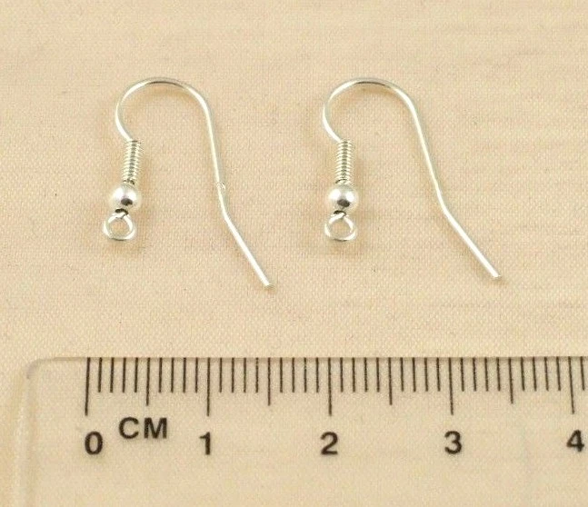 Pair of Heavyweight Solid 925 Sterling Silver Shepherd Fish Hook Earring Wires