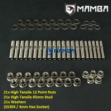 SS304 FORD FALCON BA BF FG XR6 FPV F6 Exhaust Manifold & Turbo Full Stud Kit