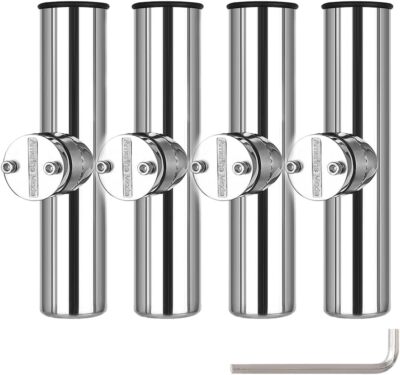 Pack Fishing Rod Holder for Boat Rail Mount Stainless Steel Clamp on 7/8