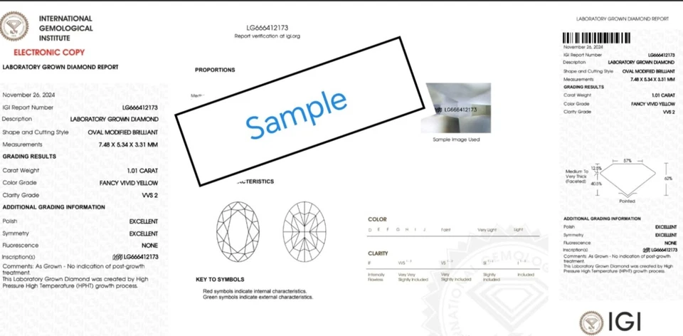 Lab Grown 1.50ct EMERALD F Color SI1 Clarity STONE IGI Certified CVD DIAMOND - Image 2 of 4