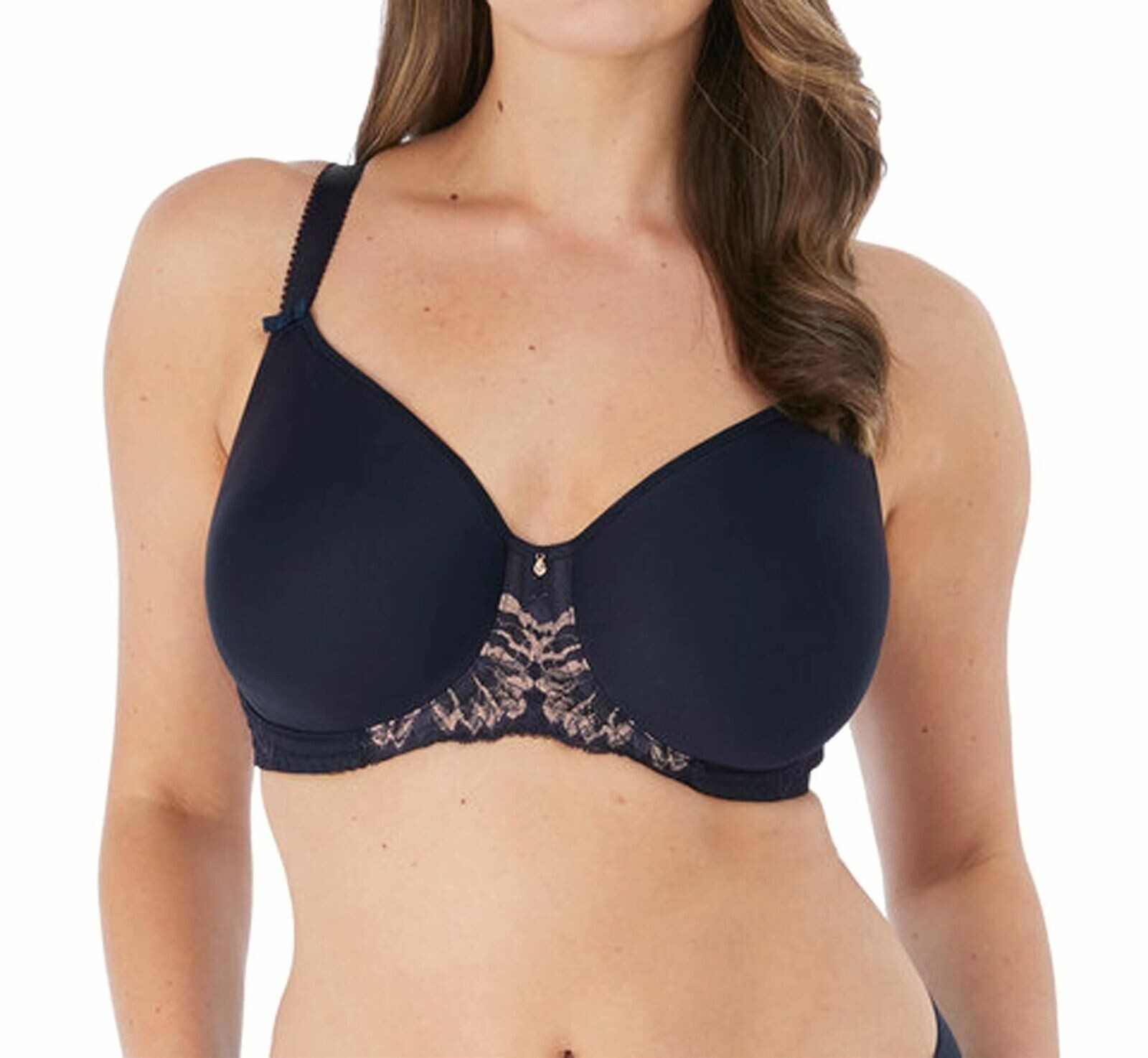 Fantasie Aubree Bra Navy Blue Size 32E Underwired Padded Spacer T-Shirt 6931 New