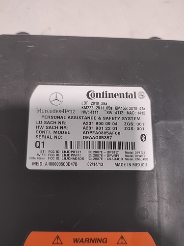 08-14 Mercedes C-class W204 COMMUNICATION VOICE CONTROL MODULE UNIT OEM - Picture 2 of 6