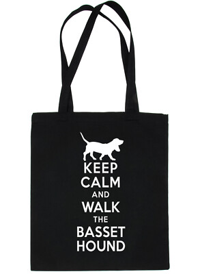 Keep Calm and Walk The Bassett Hound Hundeliebhaber Tasche fürs Leben Einkaufstasche 
