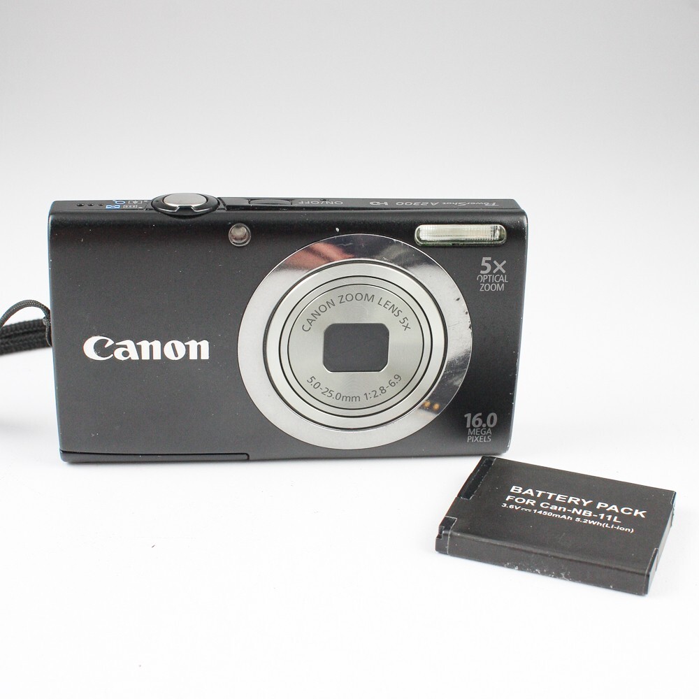 Canon Powershot A2300 Black 5X Zoom 16 MP Digital Camera + Battery