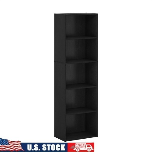 5-Tier Open Shelf Bookcase Reversible Display Storage Versatile Home Decor New