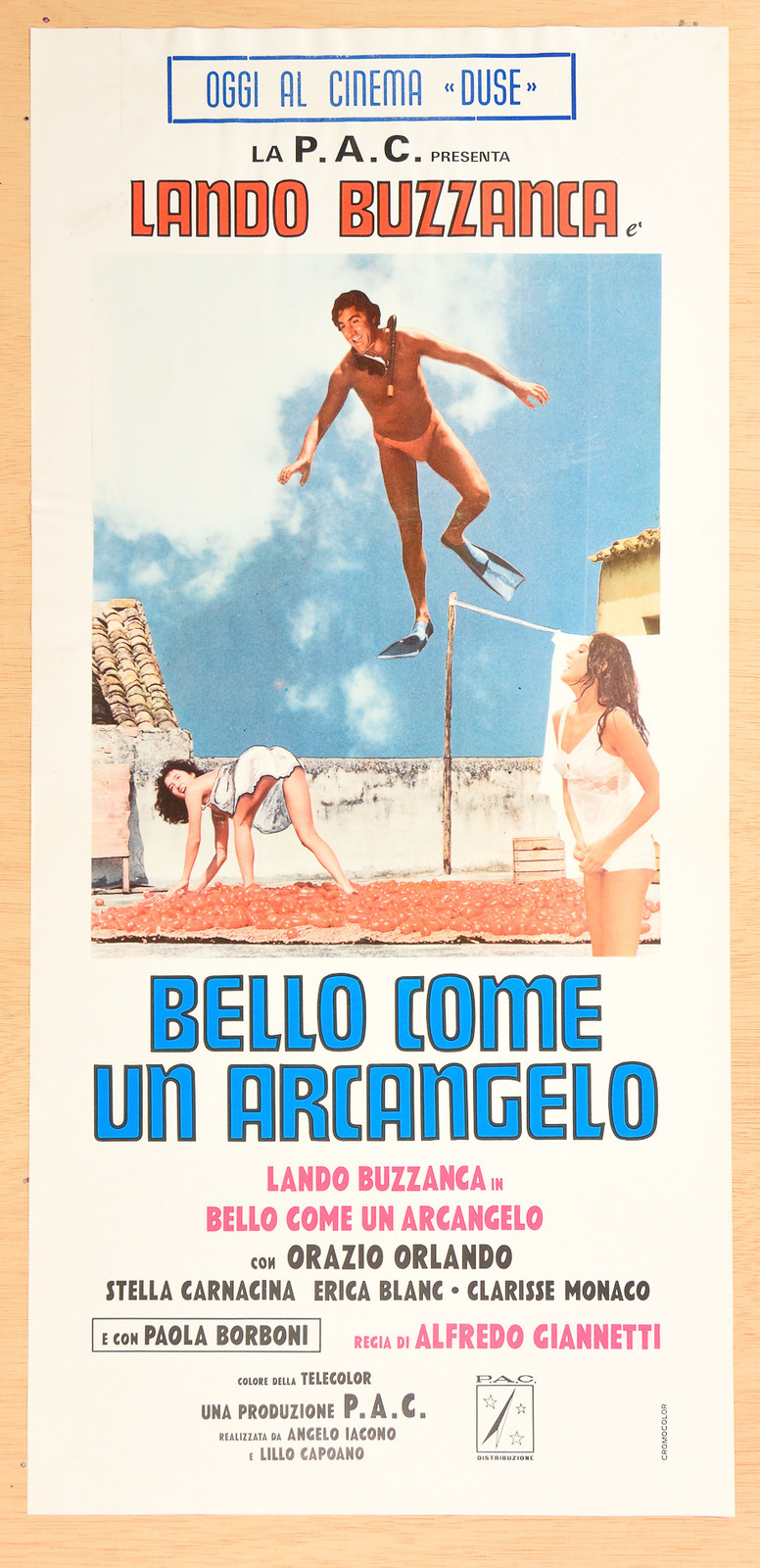 Locandina originale film Bello come un arcangelo (1974) - Regia di Alfredo Giannetti