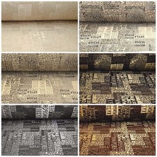 Jacquard Chenille Stoffe Möbelstoff Polsterstoff Dekostoff Meterware Schrift