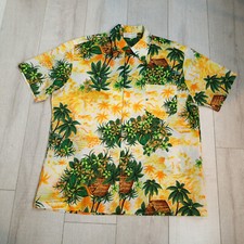 Vintage Royal Hawaiian palms Short Sleeve Loop Collar Shirt made hawaii