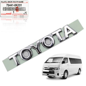 Badge Emblem Logo &#034;TOYOTA&#034; Chrome Genuine For Toyota Hiace Commuter 2005 - 2017