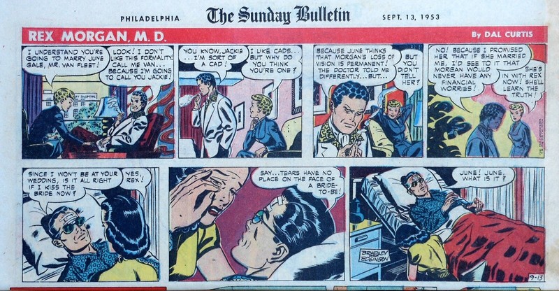 Rex Morgan by Bradley & Edgington - color Sunday comic page - Sept. 13, 1953