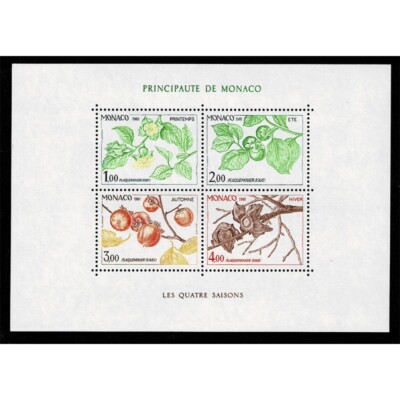 FR4013 - 1981 Monaco Le quattro stagioni del kaki - foglietto MNH/**