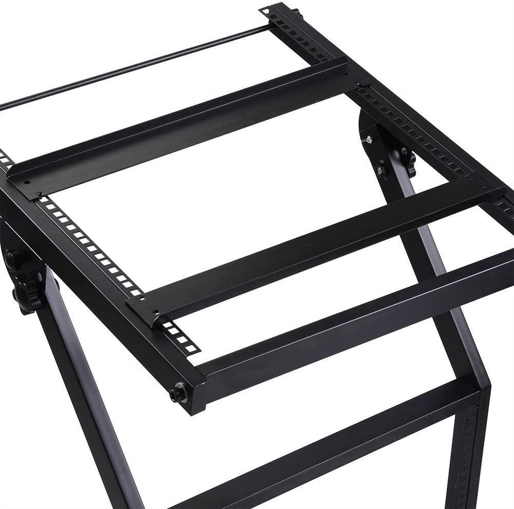 12U Rack Mount Studio Equipment Rolling Mixer Stand Cart Stage Amp Audio Adjust eBay
