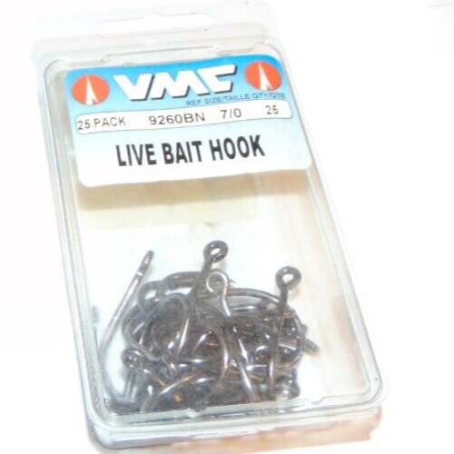VMC 9260BN 7/0 Live Bait Short Shank Offset Fishing Hook 25 Pack Mahi Tuna - Picture 1 of 1