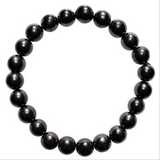 CHARGED Polished Russian Shungite 8mm Bracelet Stretchy ENERGY REIKI SYN 12