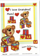 Suzy's Zoo "Mother's Day " Scrapbook 4.5x6 Sticker 9901 BULK 25 SHEETS