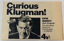 1977 KNBC tv ad ~ QUINCY curious Jack Klugman