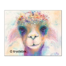 Alpaca Pixie Art Print - Llama Painting by Krystle Cole