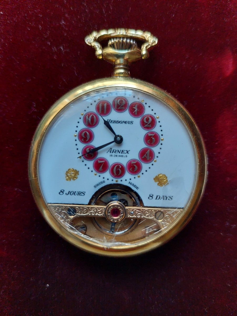 SWINGER No. 18 置き時計　アンティーク　激レア　1968年 Arnex Time Co. Hebromas 8 Day 15 Jewels Vintage Swiss Made Pocket
