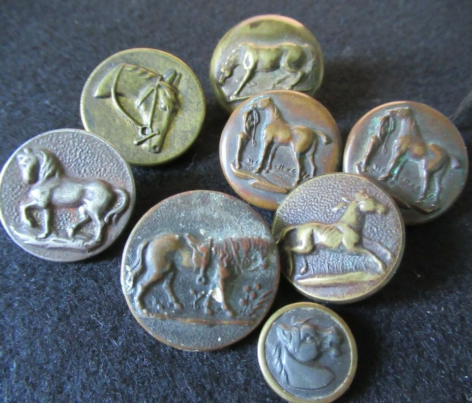 8 ANCIEN BOUTON VENERIE EQUIPAGE CHASSE CHEVAL CHEVAUX EQUITATION - Photo 4/4