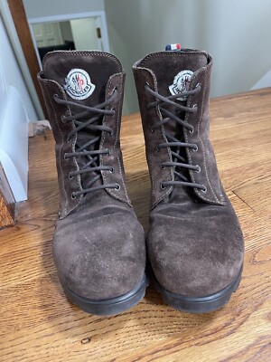 Mens Moncler Brown Suede Lace Up Combat Boots Size 42 8.5 US | eBay