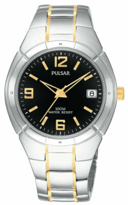#ad PULSAR Essentials PXH172 Collection Two Tone Stainless Steel 100M Quartz WATCH $56.25