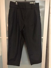 NWT Ann Taylor Women's High-Rise Tapered Ankle Pants   Black   Size 14