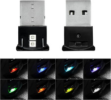 2 PCS Mini USB LED Light, 8 Colors RGB Car USB LED Interior Atmosphere Light, Ad