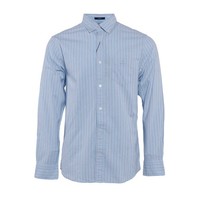Gant Herren Hemd Blau Gestreift 100% Baumwolle Langarm Regular Fit Gr. M 322047