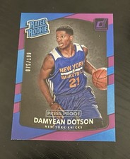 2017 Donruss Rated Rookies Press Proof Purple /199 Damyean Dotson #166 RC Knicks