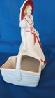 VINTAGE SOUTHERN BELLE PLANTER~white, red trim~USA 954~Scarlett Ohara — photo 5