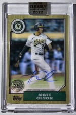 Matt Olson 2022 Clearly Authentic 1987 Topps Baseball #87TBA-MO Auto Braves As