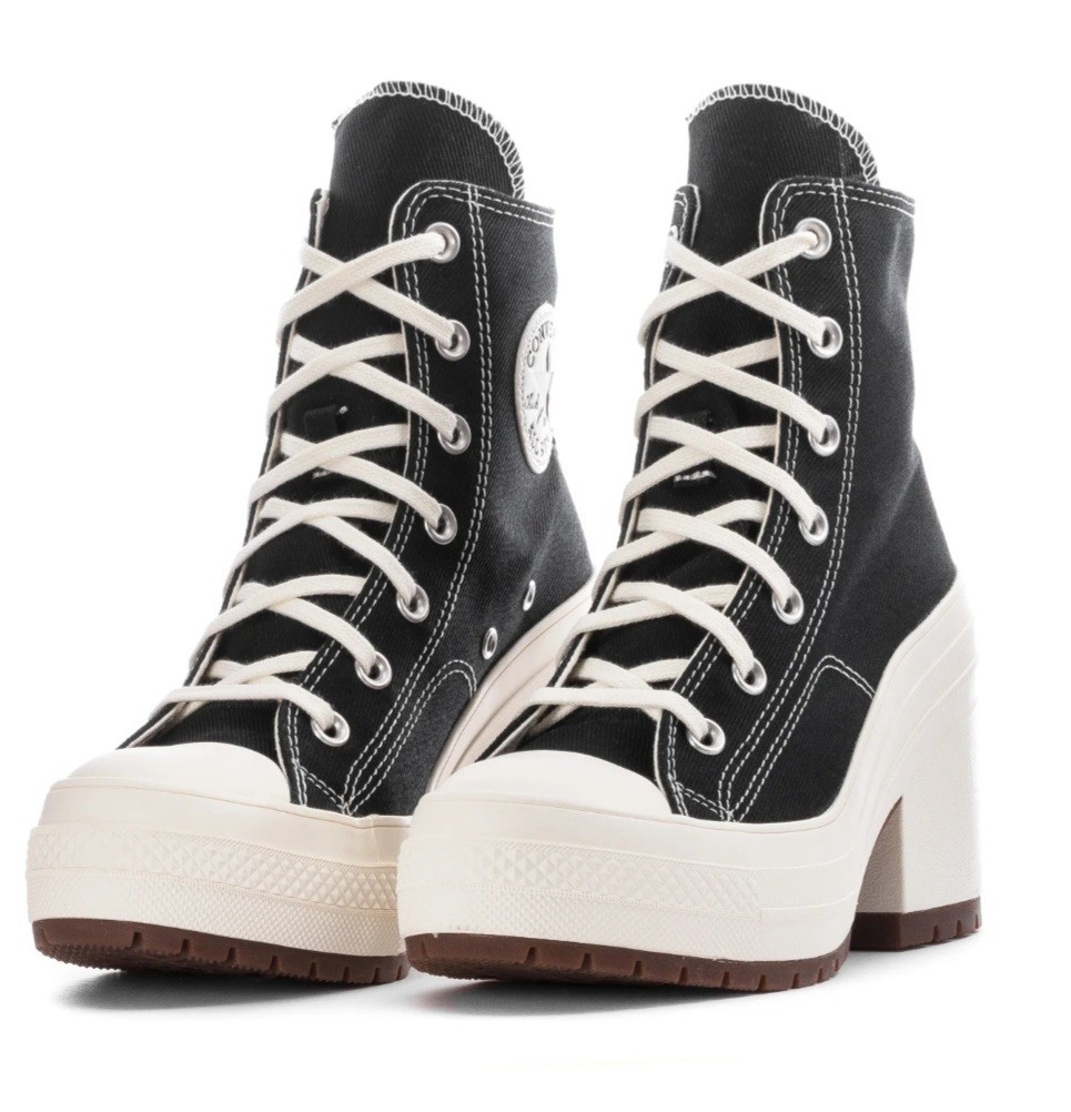 Converse Chuck Taylor De Luxe Black High Top Sneakers With Heels - Size 12 1/2  thumbnail 2