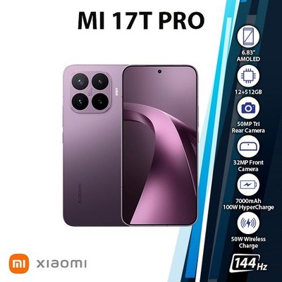Xiaomi 17T Pro 5G Android Cell Phone (12GB+512GB/VIOLET/Dual SIM/Unlocked)