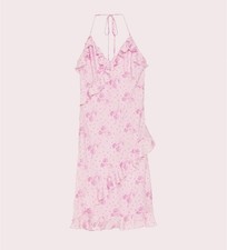 Victoria's Secret Love Shack Fancy Midi Dress Womens Satin Ruffle Floral XL New